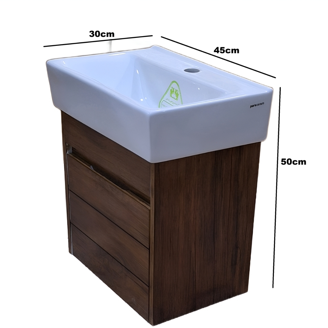 ست کابینت و روشویی طرح چوب آتیلا 30*45