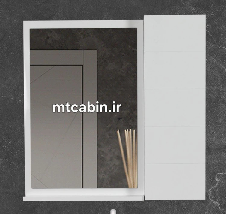 ست کابینت و روشویی مدل N33 رنگ سفید سایز 46 در31 همراه با آینه اتاژوردار