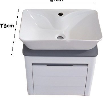 ست کابینت و روشویی ایگل سفید طوسی ۳۵×۵۰